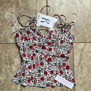 Realisation Par the Ana Top in white batik floral